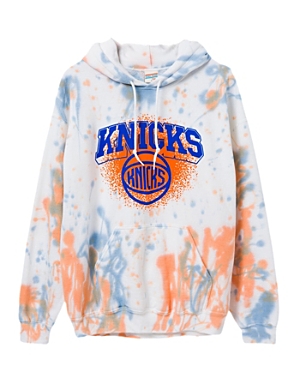Junk Food Clothing Nba New York Knicks Tie Dye Hoodie In Liberty/orange