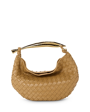 Bottega Veneta Mini Sardine Leather Crossbody Bag In Dark Praline/brass