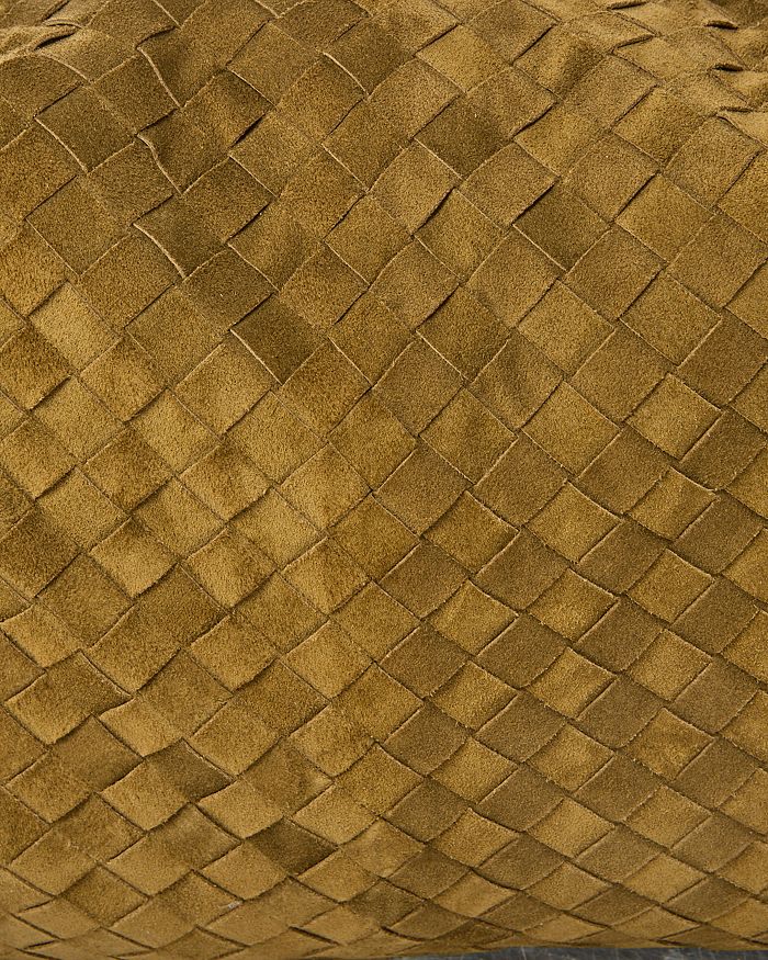 Shop Bottega Veneta Large Hop Intrecciato Leather Shoulder Bag In Khaki/brass