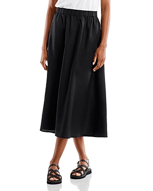 Shop Eileen Fisher Gathered Linen Skirt In Black