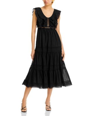 AQUA - Ruffled Back Cutout Midi Dress - Exclusive