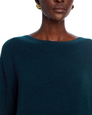 Boat Neck Side Slit Asymmetrical Sweater - Exclusive