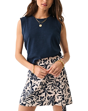Shop Faherty Sunwashed Muscle Tank Top In Navy Blaze
