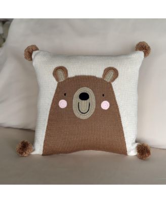  Knit Cotton Teddy Bear 10&amp;quot; Pillow