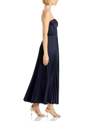 Ruched Bustier Pleated Dress