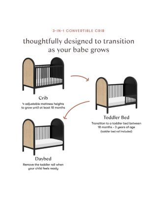 Bondi 3 in 1 Convertible Crib with Toddler Bed Conversion Kit