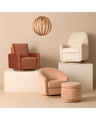 Poe Velvet Channeled Swivel Glider