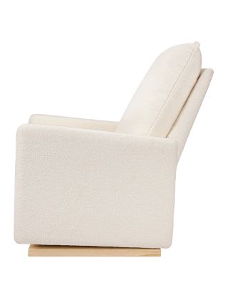 Cali Chantilly Fleece Pillowback Chair and a Half Glider With Light Wood Base