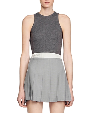 Shop Sandro Libi Skirt In Light Grey
