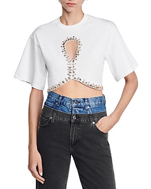 Shop Sandro Soul Embellished Tee In White