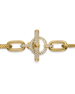 18K Yellow Gold DY Madison&reg; Diamond Chain Link Necklace, 18"