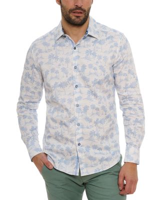 Robert Graham - Maris Cotton Stretch Palm Tree Print Regular Fit Button Down Shirt