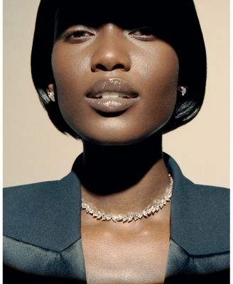  Illuminate Choker Necklace in 14K White Gold, 35.75ctw Mixed Shaped Lab Grown Diamonds, 15.5"