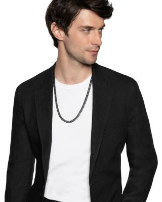 Men's Curb Chain Necklace in Black Titanium, 8mm