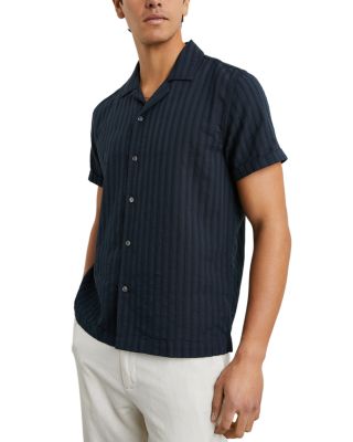 Rails Sinclair Cotton Stitched Stripe Regular Fit Button Down Camp Shirt