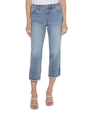 Shop Liverpool Los Angeles Non Skinny Skinny Mid Rise Crop Jeans In Wolfbrook