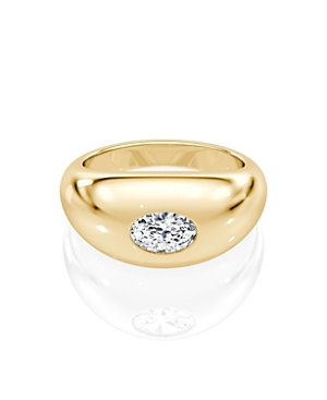 Dome Band in 14K Gold, .50ct Oval Lab Grown Diamond