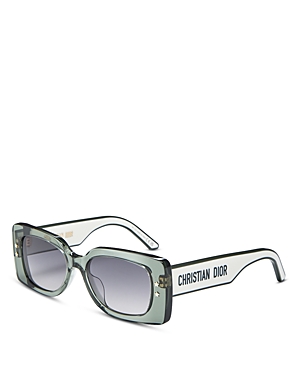 Shop Dior Pacific Square Sunglasses, 53mm In Green/gray Gradient