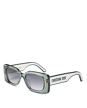 Dior Pacific S1u Square Sunglasses, 53mm In Green/gray Gradient