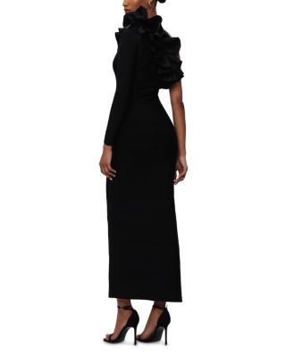 Asymmetric Ruffled Gown