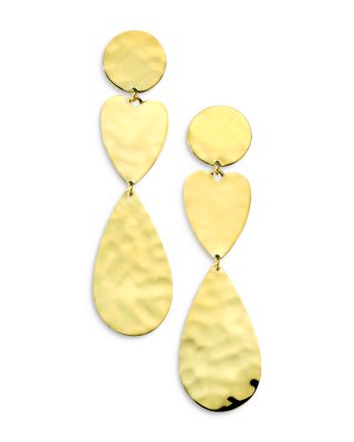 IPPOLITA - 18K Yellow Gold 18K Classico Crinkle Mixed Shape Triple Drop Earrings