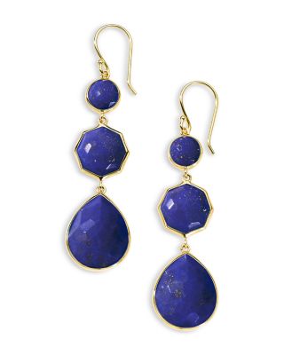 IPPOLITA - 18K Yellow Gold 18K Rock Candy Lapis Doublet Triple Drop Earrings