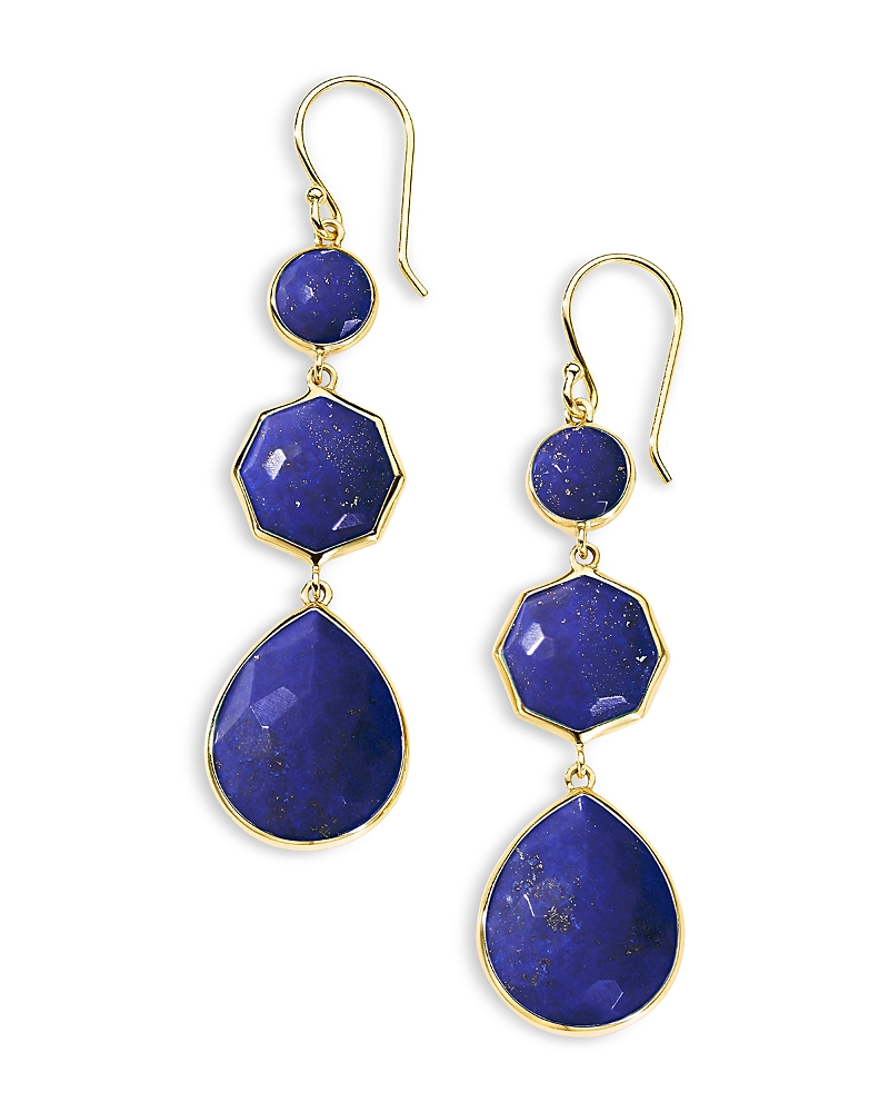 Ippolita 18K Yellow Gold 18K Rock Candy Lapis Doublet Triple Drop Earrings