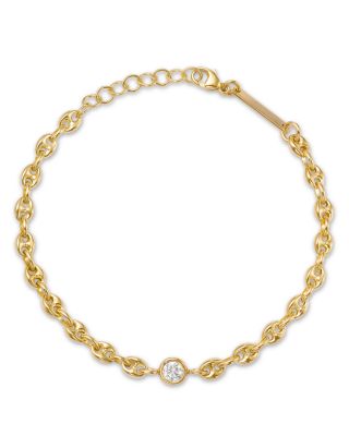 Zoe Chicco 14K Yellow Gold Diamond Bezel Mariner Link Chain Bracelet