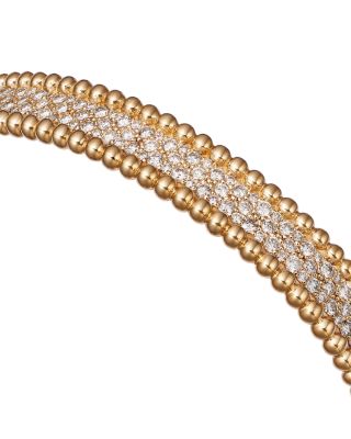 Diamond Bangle Bracelet in 14K Yellow Gold, 3.75 tcw