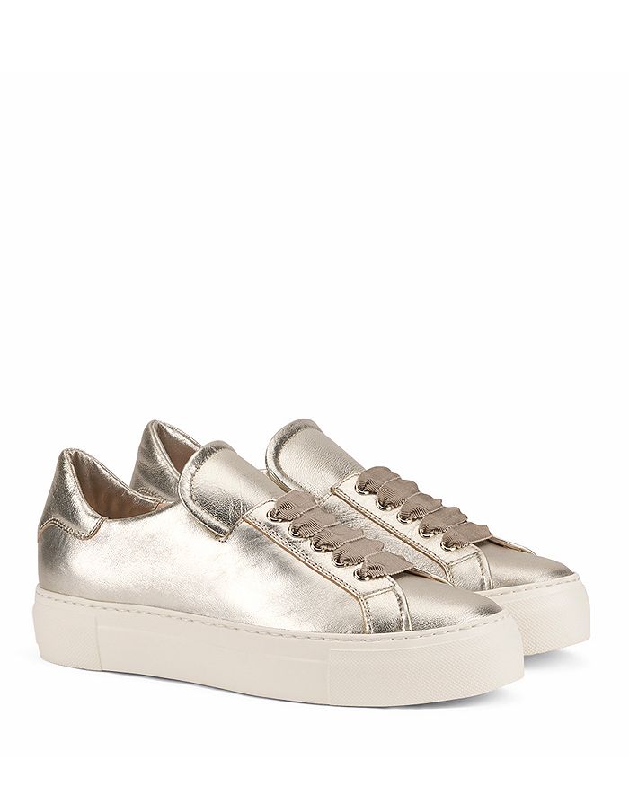 Agl Attilio Giusti Leombruni Women s Edda Lace Up Sneakers Sandy Milk