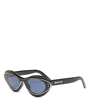 Shop Dior Meteor B1i Cat Eye Sunglasses, 146mm In Black/blue Solid