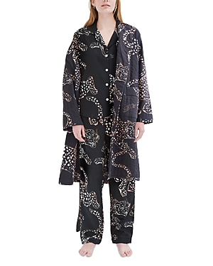 Jag Print Quilted Robe