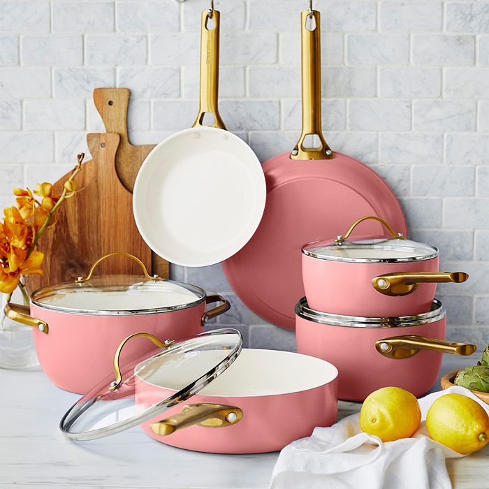 Greenpan Reserve Healthy Ceramic Nonstick Cookware, Set Of 10 In Coral