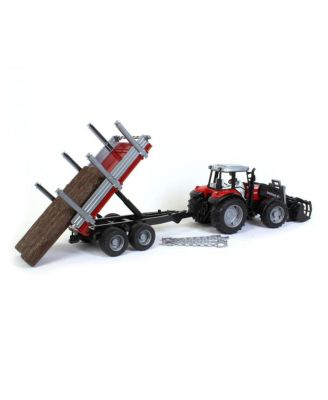  Toys Massey Ferguson Frontloader Tractor and Timber Trailer 5-7 - Ages 5-7