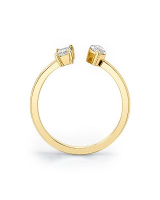 Mixed Lab-Grown Diamond Cuff Ring in 14K Yellow Gold, .50ctw Baguette &amp; Marquise Lab Grown Diamonds