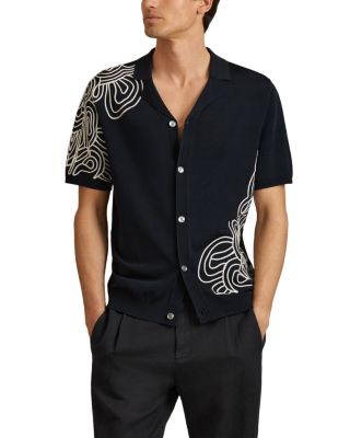 REISS - Romance Embroidered Camp Shirt