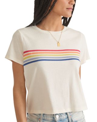 Marine Layer - Striped Graphic Cropped Tee