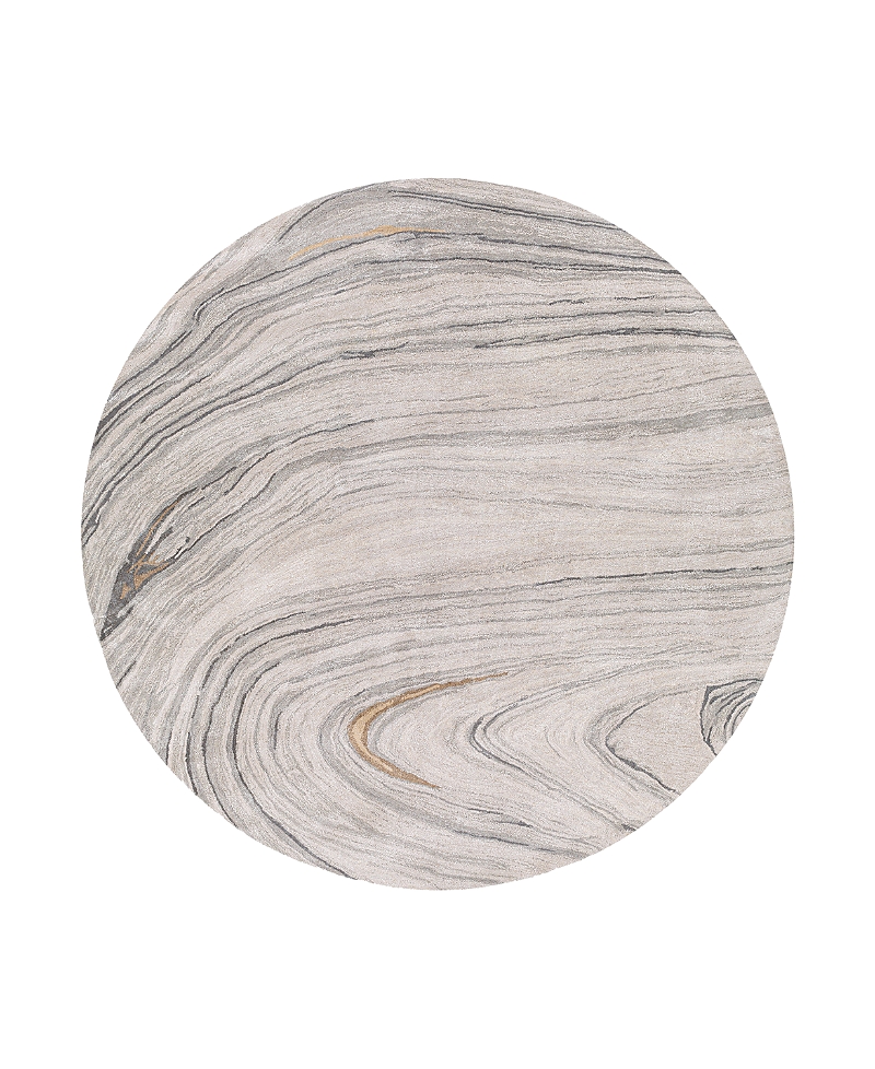 Surya Kavita 23252 Round Area Rug, 8' X 8' In Silver