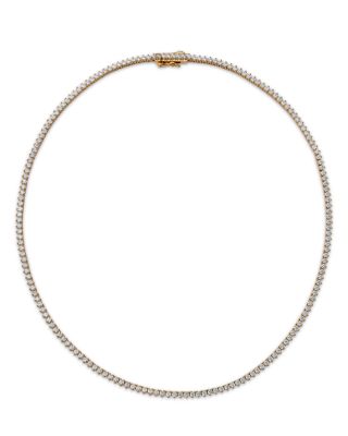 Certified Diamond Tennis Necklace in 14K Yellow Gold, 5.50 tcw
