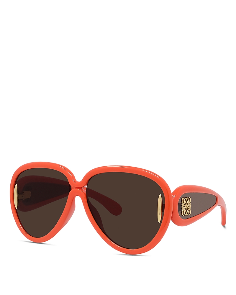 Loewe Wave Mask Pilot Sunglasses, 65mm In Orange