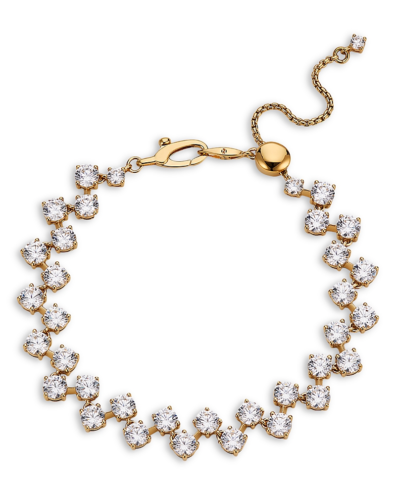 Nadri Halle Cubic Zirconia Adjustable Flex Bracelet in 18K Gold Plated