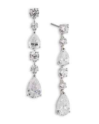 Halle Cubic Zirconia Linear Drop Earrings