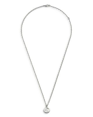 Gucci - Sterling Silver Interlocking G Pendant Necklace, 17"