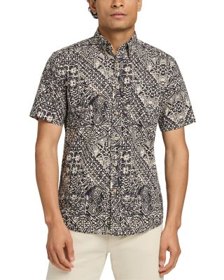 Faherty Breeze Short Sleeve Printed Button Front Shirt