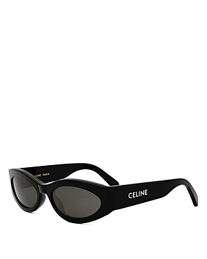 Shop Celine Monochroms Geometric Sunglasses, 56mm In Black/gray Solid