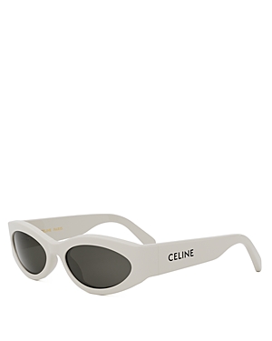 Shop Celine Monochroms Geometric Sunglasses, 56mm In Ivory/gray Solid