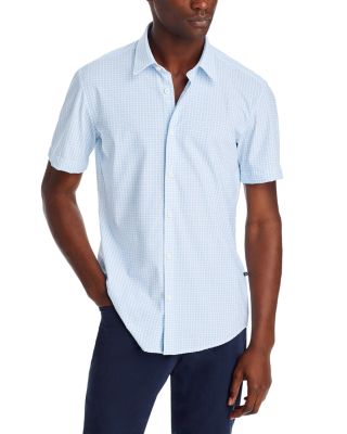 BOSS - Nylon Blend Geometric Slim Fit Button Down Shirt
