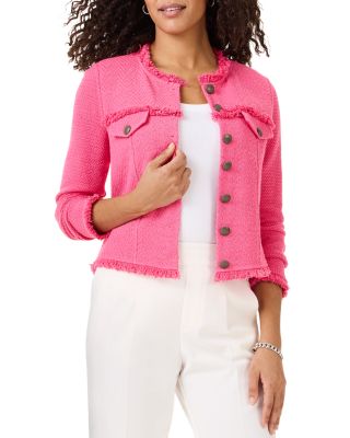 Nic+Zoe Utility Fringe Mix Knit Jacket