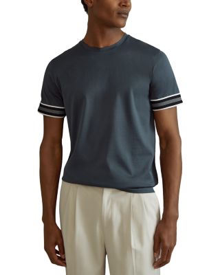 REISS - Dune Striped Sleeve Tee