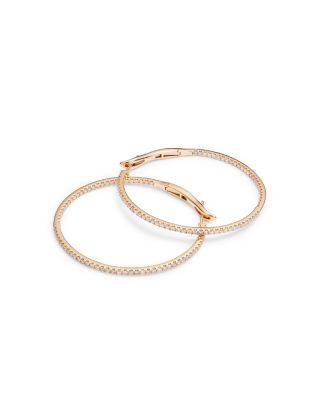 Diamond Inside Out Large Hoop Earrings in 14K Yellow Gold, 3.0 tcw